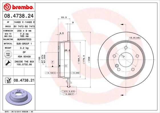 BREMBO 08.4738.24 Brake Disc