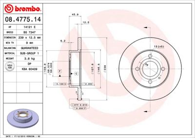 Brake Disc BREMBO 08.4775.14
