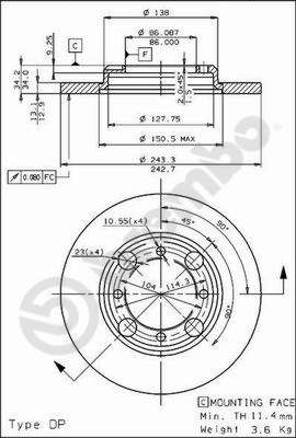 Brake Disc BREMBO 08.4786.10