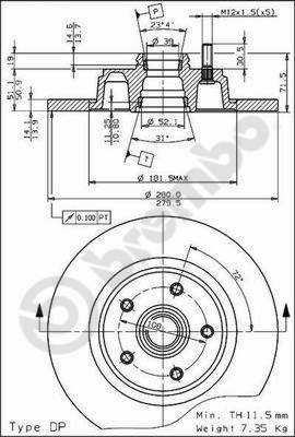 BREMBO 08.4875.10 Brake Disc