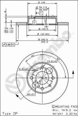 BREMBO 08.4917.20 Brake Disc