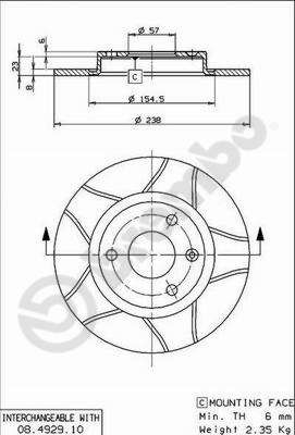 BREMBO 08.4929.75 Brake Disc