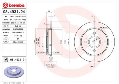 Brake Disc BREMBO 08.4931.24