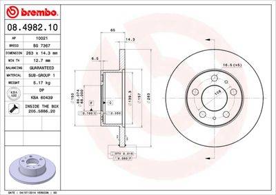 Brake Disc BREMBO 08.4982.10