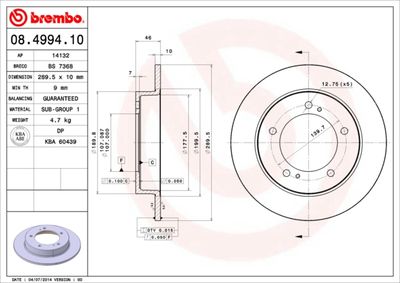 Brake Disc BREMBO 08.4994.10