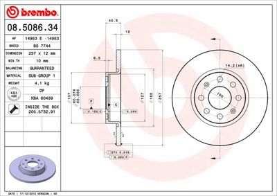 Brake Disc BREMBO 08.5086.34