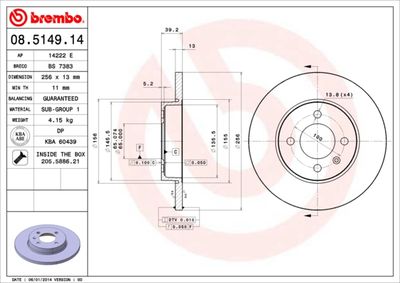 Brake Disc BREMBO 08.5149.14
