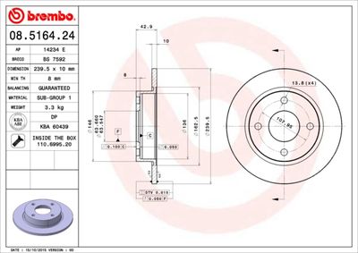 Brake Disc BREMBO 08.5164.24