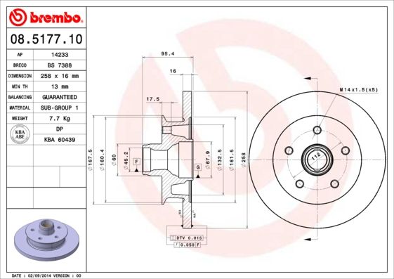 BREMBO 08.5177.10 Brake Disc