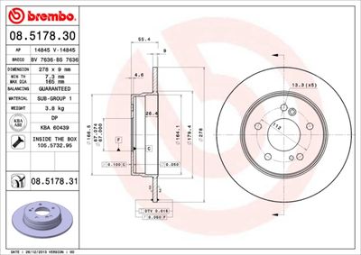 Brake Disc BREMBO 08.5178.31