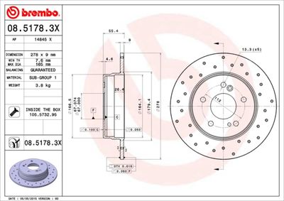 Brake Disc BREMBO 08.5178.3X