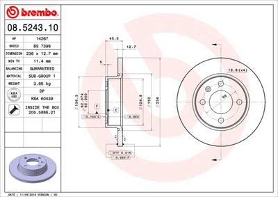 Brake Disc BREMBO 08.5243.10