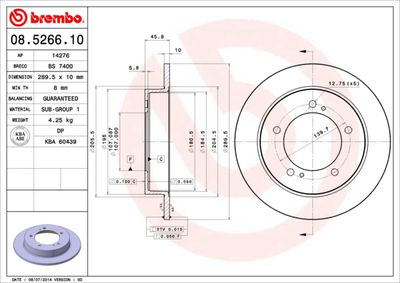 Brake Disc BREMBO 08.5266.10