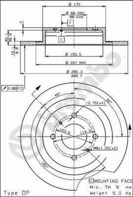 Brake Disc BREMBO 08.5295.20