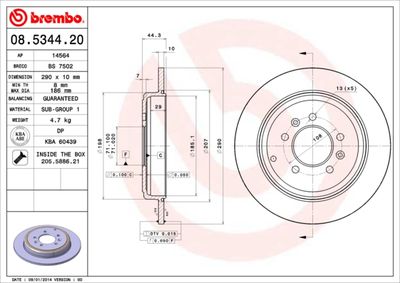 Brake Disc BREMBO 08.5344.20