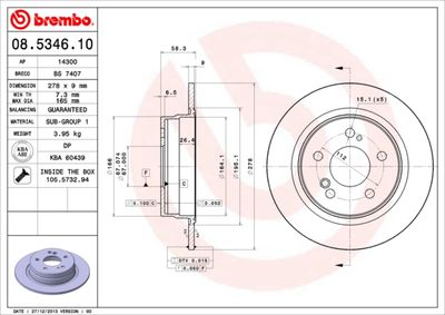 Brake Disc BREMBO 08.5346.10