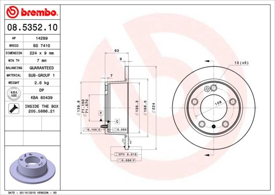 BREMBO 08.5352.10 Brake Disc