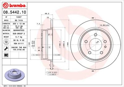 Brake Disc BREMBO 08.5442.10
