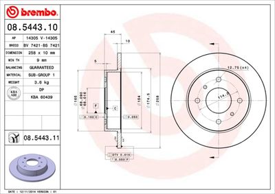 Brake Disc BREMBO 08.5443.10