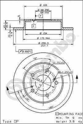 BREMBO 08.5443.20 Brake Disc