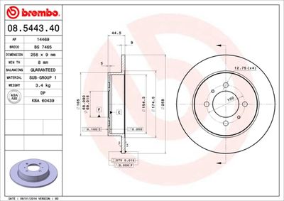 Brake Disc BREMBO 08.5443.40