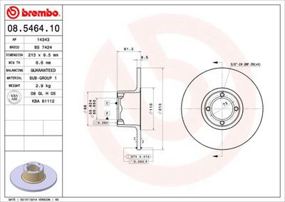 Brake Disc BREMBO 08.5464.10