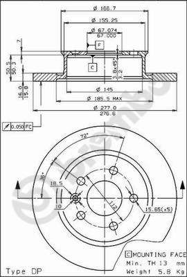 Brake Disc BREMBO 08.5501.10