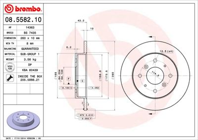 Brake Disc BREMBO 08.5582.10