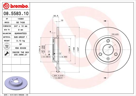 BREMBO 08.5583.10 Brake Disc