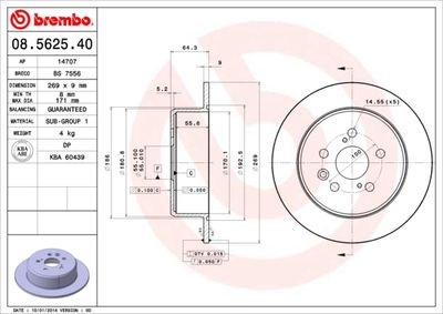 Brake Disc BREMBO 08.5625.40