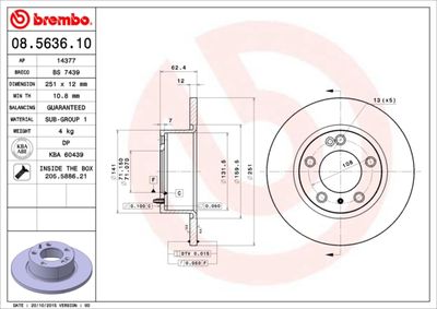 Brake Disc BREMBO 08.5636.10