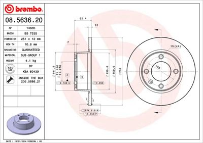 Brake Disc BREMBO 08.5636.20