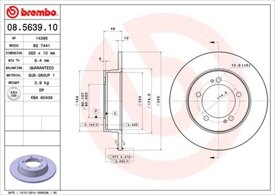 Brake Disc BREMBO 08.5639.10