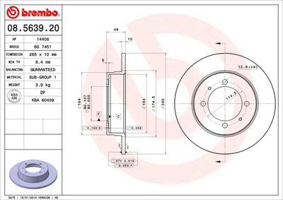 Brake Disc BREMBO 08.5639.20