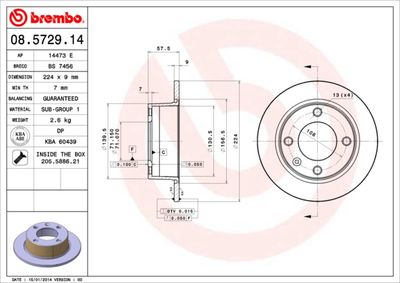 Brake Disc BREMBO 08.5729.14