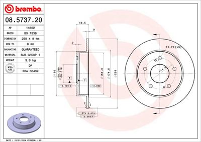 Brake Disc BREMBO 08.5737.20