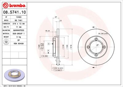 Brake Disc BREMBO 08.5741.10