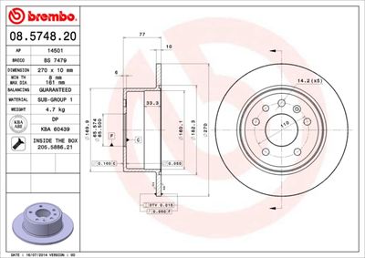 Brake Disc BREMBO 08.5748.20