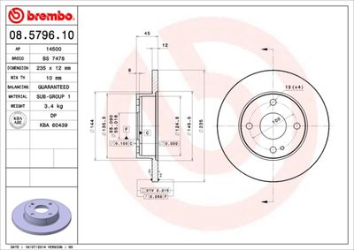 Brake Disc BREMBO 08.5796.10