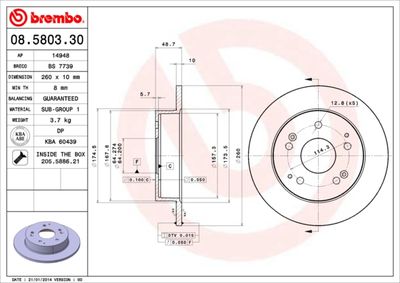 Brake Disc BREMBO 08.5803.30