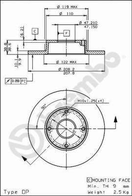 Brake Disc BREMBO 08.5876.10