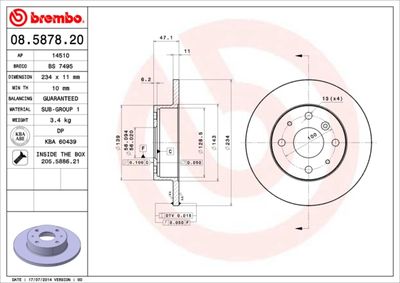 Brake Disc BREMBO 08.5878.20