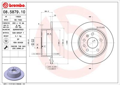 Brake Disc BREMBO 08.5879.10