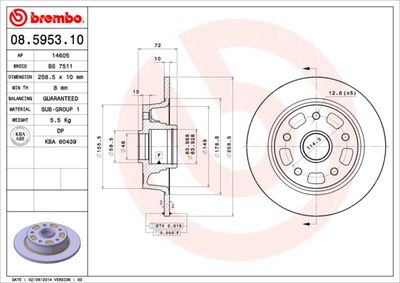 Brake Disc BREMBO 08.5953.10
