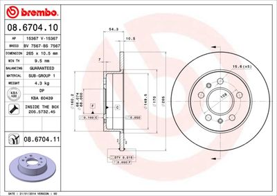 Brake Disc BREMBO 08.6704.11