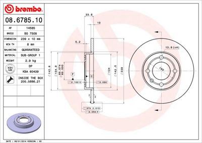 Brake Disc BREMBO 08.6785.10