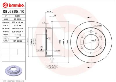 Brake Disc BREMBO 08.6865.10