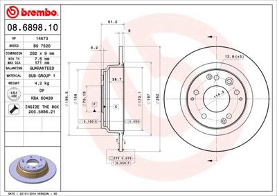 Brake Disc BREMBO 08.6898.10