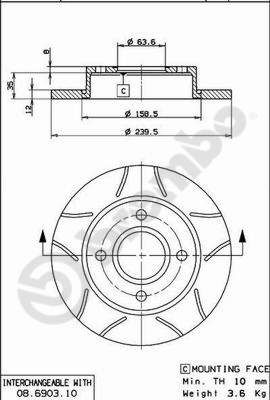BREMBO 08.6903.75 Brake Disc