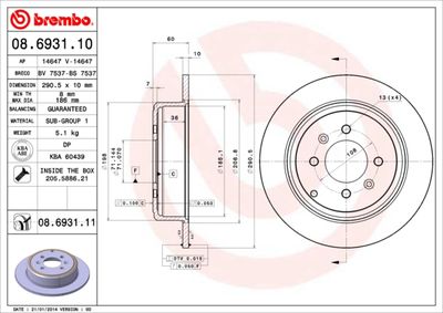 Brake Disc BREMBO 08.6931.11